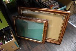 Two glass fronted framed shallow display cases
