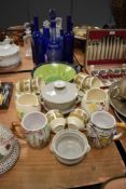 A collection of mixed vintage ceramics including jugs,cups and saucers and studio pottery bowl.