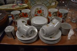 A selection of tea cups and saucers including Royal Doulton Westwood and Meakin