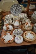 A selection of tea cups and saucers including Dolls tea set and Indian tree designs