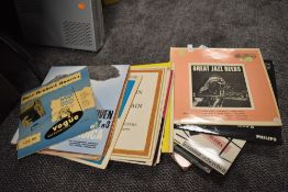 A selection of vinyl records including Jazz interest 10inch lp's