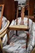 A 1920's stained frame Q Anne style dining chair