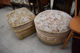 Two modern pouffes