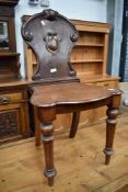A 19th Century mahogany shield back hall chair