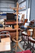 A modern beech coat stand