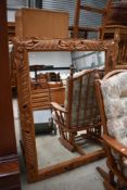A large carved over mantel mirror, approx. 129 x 95cm