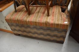 A C19th upholstered pine blanket box