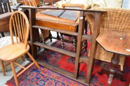 A traditional oak dresser back