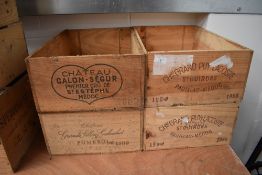 Four traditional wine crates