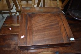 A hardwood lap desk, in the 19th Century style, either reproduction or restored