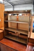 An early 20th Century oak open bookshelf, approx. width . 77cm