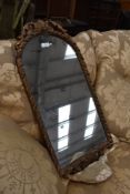 A traditional gilt frame wall mirror foliate design approx. 74 x 33cm good condition framework