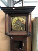 An 18th Century and later oak long cased clock, having brass dial, named for Hendrie, Wigton, 30hour