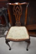 An early C20th stained frame Chippendale revival chair
