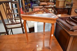 A late C20th Italian musical sewing table, having floral dec, -The Impossible Dream