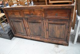 A modern hardwood sideboard, approx width. 153cm