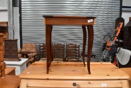 An Italian style sewing table, width approx. 37cm