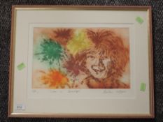 A print/artist proof, after Barbara Cropper, Colour Me Beautiful, signed and num 3, 25 x 55cm,