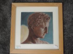 A pastel sketch, Sarah Janson, Hermes Merairius, signed and dated 2007, 27 x 26cm, plus frame and