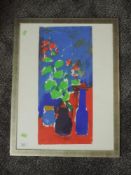 A print, after S Hoyle, still life, indistinctly signed, 60 x 40cm, plus frame and glazed, and a Ltd