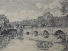 A pen and ink sketch, Norman Baker, Newby Bridge, signed, 26 x 38cm, plus frame and glazed