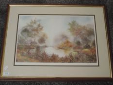 A Ltd Ed print, after Anthony Waller, Golden Pool, signed and attributed verso, num 118/850, 37 x