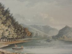 A set of four engravings, Lakes interest Wyburn snd Rydal waters, St John's Vale, and Low Wood,