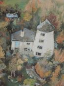 An acrylic painting, Taylor, windmill in wood, signed and dated (19)84, 65 x 55cm, plus frame and g