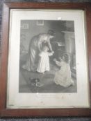 A print, after Arthur J Elsley, Mothers Treasures, dated 1902, 62 x 45cm, plus frame and glazed, and