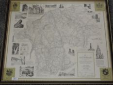 A printed map, Alfred Wainwright, Westmorland 1974, signed 50 x 60cm, plus frame and glazed, given