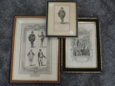 An engraving, Oliver Cromwell, dated 1808, 18 x 10cm, plus frame and glazed, an engraving, Sir