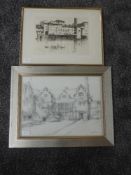Two etchings, after A Maude Parsons, Dinan and Florence, both 20 x 30cm, plus frame and glazed,