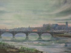 A watercolour, C R Eccles, Skerton Bridge Lancaster, signed and dated 1948 and attributed verso,