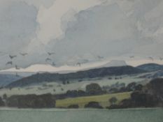 A watercolour, attributed to Ian Gardner, Pen- y -ghent, 16 x 26cm, plus frame and glazed