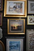 A selection of Spanish style prints including gilt effect frame