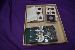 A collection of Irish Coin Sets and coins, Official 1971 x2, 1928, 1971 unofficial, 1967