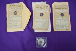 A small collection of four Silver Roman Coins, A Julius Caesar Silver Denarius, obverse Elephant