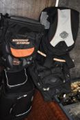 Four motor cycle back packs or sacks by Harley Davidson