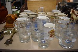 A selection of mugs and glasses of Masonic and wildlife interest.