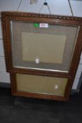 Two Victorian hand carved oak frames with mounts
