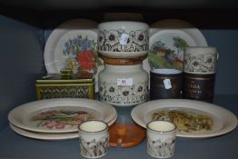 A mixture of Hornsea pottery including egg cups,plates and canisters.