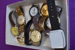 A selection of wrist watches including Enicar, Sekonda, Lorus etc