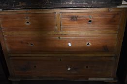 A Victorian stripped bedroom chest of two over two drawers