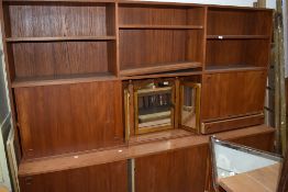 A mid 20th Century vintage part teak lounge unit, of Scandinavian style design, possibly Mobler,