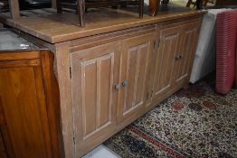 A large American oak sideboard, possibly Ethan Allen, distressed finish