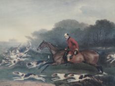 A set of four re-prints, hunting interest, 42 x 52cm