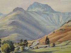A watercolour, P H Marriner, Lakeland landscape, signed and attributed verso, 33 x 47cm, plus