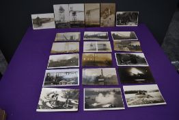 Twenty Black & White Real Photograph Post Cards, Accidents/Disasters including Ill Fated Miss
