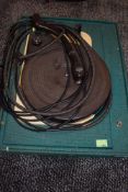 A vintage Garrard record deck, in cloth bound case