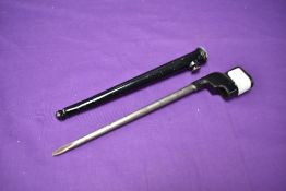 A British 1942 MK2 No4 Rifle Bayonet, with metal scabbard